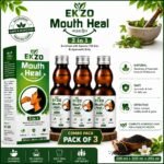 Ekzo Mouth Heal  Ayurvedic Mouthwash | Helps in oral problems, white patches & mouth opening | 15 Days & 30 Days Pack | Men & Women (Combo Pack 1+1+1) Full Three Month Course